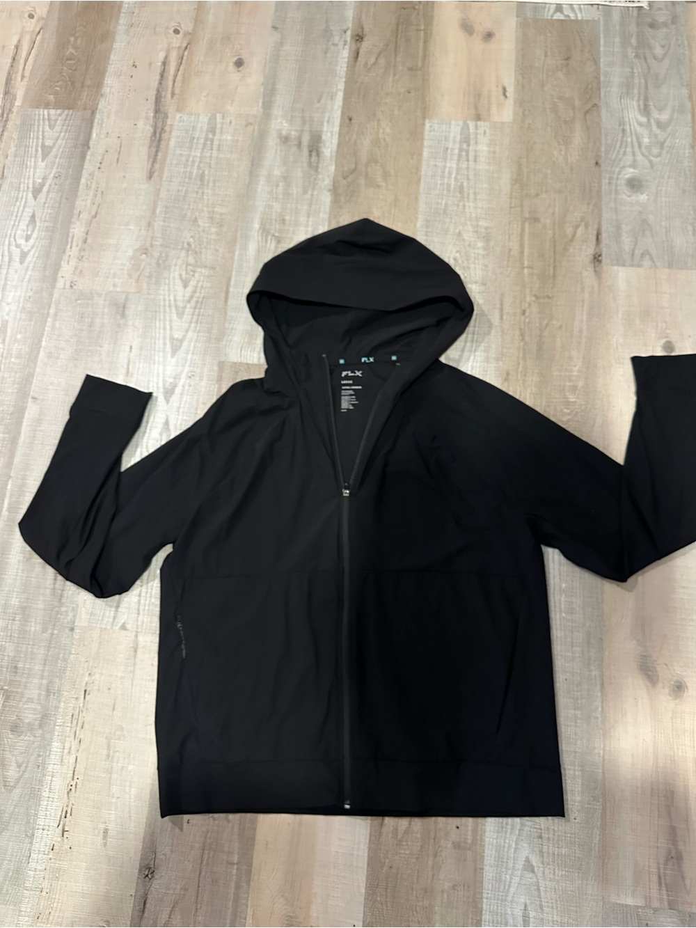 Men's Black Hooded Windbreaker Jacket by FILA